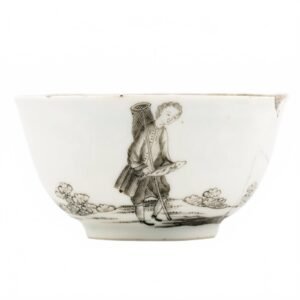 Chinese Grisaille Porcelain Gilt Cup European Aqua Jacopo Amigoni Qianlong 18thC