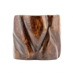 Chinese Carved Wood Stand for Figurine Brown Flat Trunk Tree Qing 20th Century