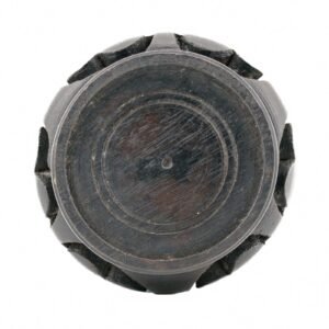 Chinese Carved Wood Legged Stand Lotus Scroll Circle Qing Republic 20th Century