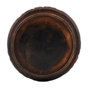 Japan Carved Wooden Legged Stand for Vase Brown Scroll Meiji Period 19th Century