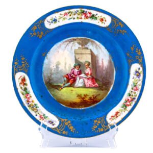 France Sèvres St cloud Porcelain Gilt Blue Romantic Enamel Mark 19th Century