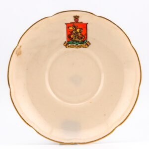England Porcelain Saucer Gilt Goss Heraldic Souvenir Waterlooville c1900