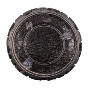 Chinese Carved Wood Legged Stand Lotus Scroll Circle Qing Republic 20th Century