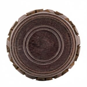 Chinese Carved Wood Stand Circle Legged Scroll Qing Period 20th Century