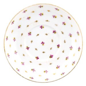 English Porcelain Saucer Gilt Worcester Chamberlain Pink Regency 19th Century