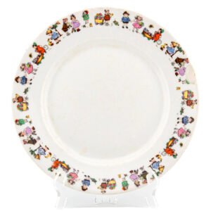 England Porcelain Plate Transfer Print Children Rose & White Mid 20th C