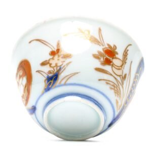 Japanese Porcelain Wine Tea Cup Imari Gilt Flower Scene Arita Late Meiji 19th C