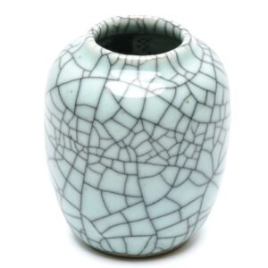 Chinese Porcelain Vase Ge Type Crackle Guan Celadon Glaze Monochrome Qing 20th C
