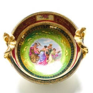 Kaufmann Vienna Austria Porcelain Bowl Gilt Handles Classical Scene Marked 20thC