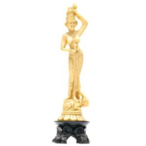 Chinese Tibetan Dakini Goddess Resin Figure Standing on Goat Lotus Late 20th C