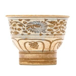 Thai Ceramic Sawankhalok Tall Bowl Southeast Asian Drinking Vessel 14th / 16th C