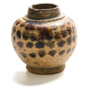Thai Khmer Pottery Jarlet Russet Splashed Dot Southeast Asian circa 9th / 13th C