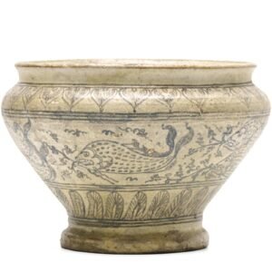 Vietnamese Fish Jar Stoneware Pot Lotus Petals Lê Dynasty 15th–16th Century
