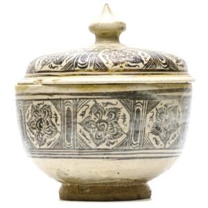 Thai Sukhothai Bowl Cover Iron Oxide Painted Southeast Asian Vessel 14th/16th C