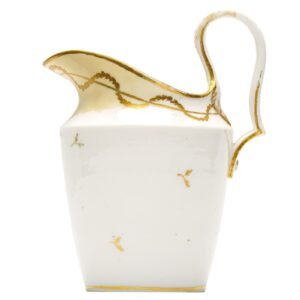 French Paris Porcelain Creamer Jug Gilt Scrolls Underglazed Blue Mark 18/19C