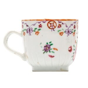 Chinese Porcelain Cup Famille Rose Gilt Coin Scrolls Qing Export Qianlong 18C