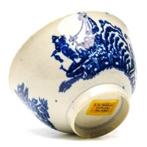 English John Pennington Liverpool Fisherman Porcelain Bowl Cobalt Blue White 18C