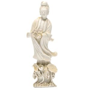 Chinese White Porcelain Figurine Blanc de Chine Dehua Guanyin Immortal Late 20C
