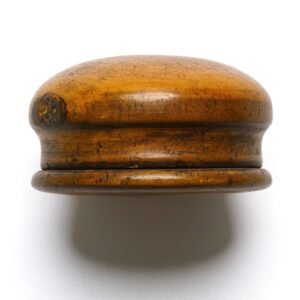 English Victorian Turned Wooden Snuff Box Hardwood Brown Antique 19th C