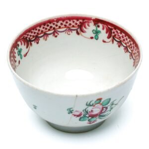 English Porcelain Cup Famille Rose Flower New Hall Chinoiseries Regency 18th C