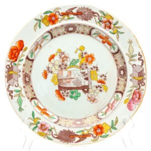 English Ironstone Masons famille rose Plate Chinoiseries Patent Mark Circa 1820