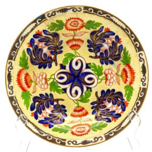 English Wedgwood Creamware Plate Gilt Chrysanthemum Marked Georgian Circa 1810