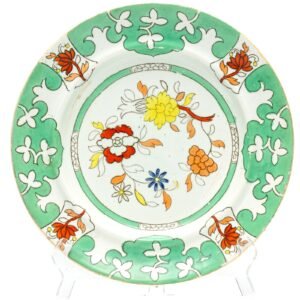 English Ironstone Masons Verte Plate Chinoiseries T T Kissam Mark Circa 1820